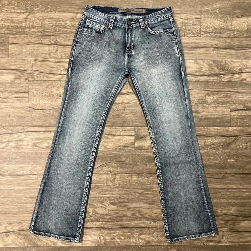 Rock & Roll Cowboy Pistol Regular Bootcut Jeans Men's Size 34x36 Medium Wash
